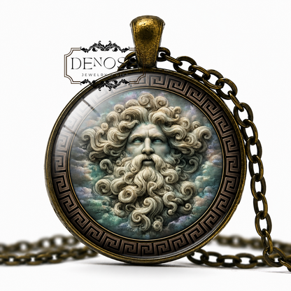THAUMAS Necklace,God of Wonders,God of Marvels,God of the Awe-Inspiring Mysteries of the Sea,Greek Mythology,Glass pendant