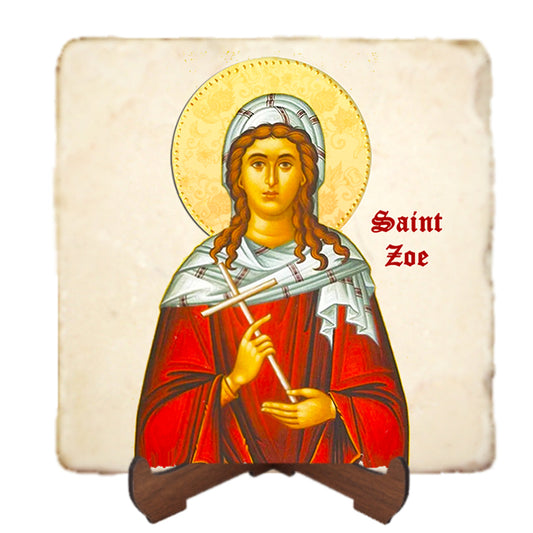 St.Zoe Icon,Women Saint,Marble Icon,Handmade,Prayer gift,Christian Icon