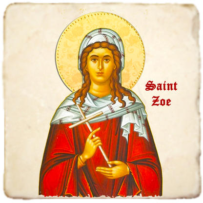 St.Zoe Icon,Women Saint,Marble Icon,Handmade,Prayer gift,Christian Icon