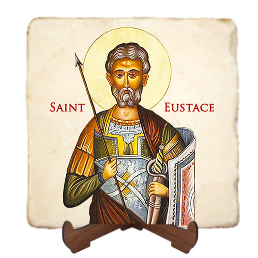St.Eustace Icon,Men Saints,Marble Icon,Handmade,Prayer gift,Christian Icon
