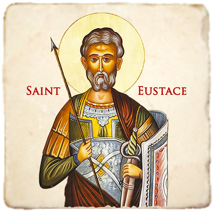 St.Eustace Icon,Men Saints,Marble Icon,Handmade,Prayer gift,Christian Icon
