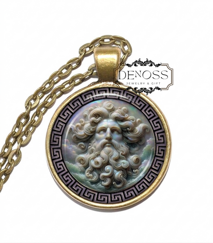 THAUMAS Necklace,God of Wonders,God of Marvels,God of the Awe-Inspiring Mysteries of the Sea,Greek,Mythology,Glass pendant