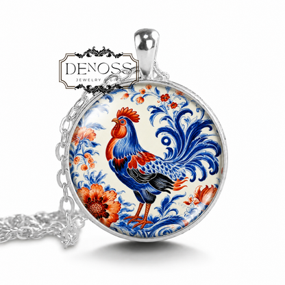 French Rooster Pendant Necklace gift
