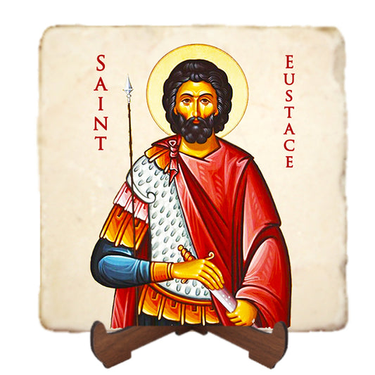St.Eustace Icon,Men Saints,Marble Icon,Handmade,Prayer gift,Christian Icon