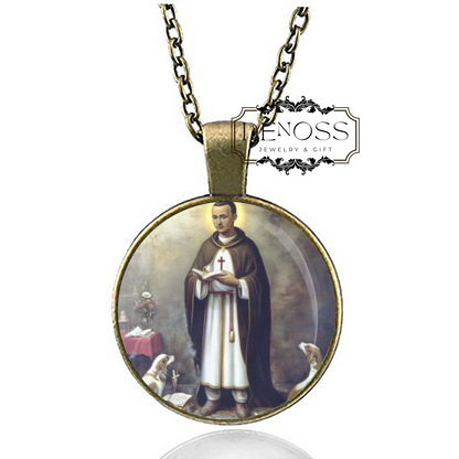 Saint Martin de Porres Religious Christian Necklace,Catholic Medal