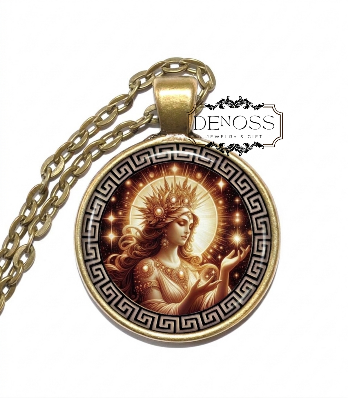 THEIA Necklace,Goddess of Divine Light,Goddess of Sight,Titan, Greek,Mythology,Glass Pendant