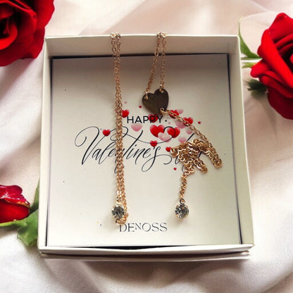 Love Heart Gold Tassel Necklace