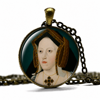 CATHERINE of ARAGON Necklace,Queen, England,First Wife of King Henry VIII,Art Pendant Necklace,Glass Pendant Necklace