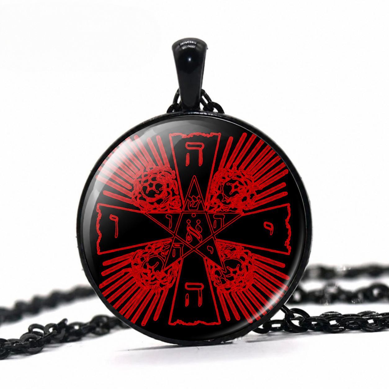 Rosicrucian Cross Pendant Necklace,Rose and Cross Necklace,INRI Rosicrucian order,Esoteric, Alchemy Occult Symbol Rose Croix, Spiritual