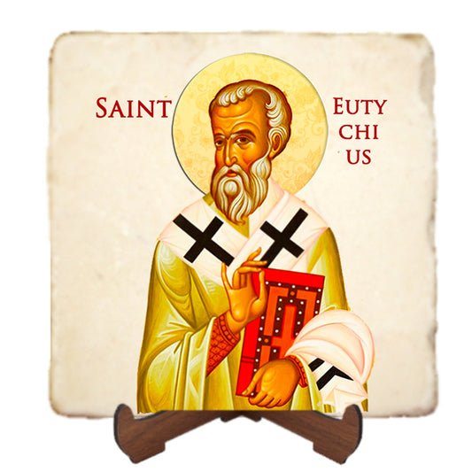 St.Eutychius Icon,Men Saints,Marble Icon,Handmade,Prayer gift,Christian Icon