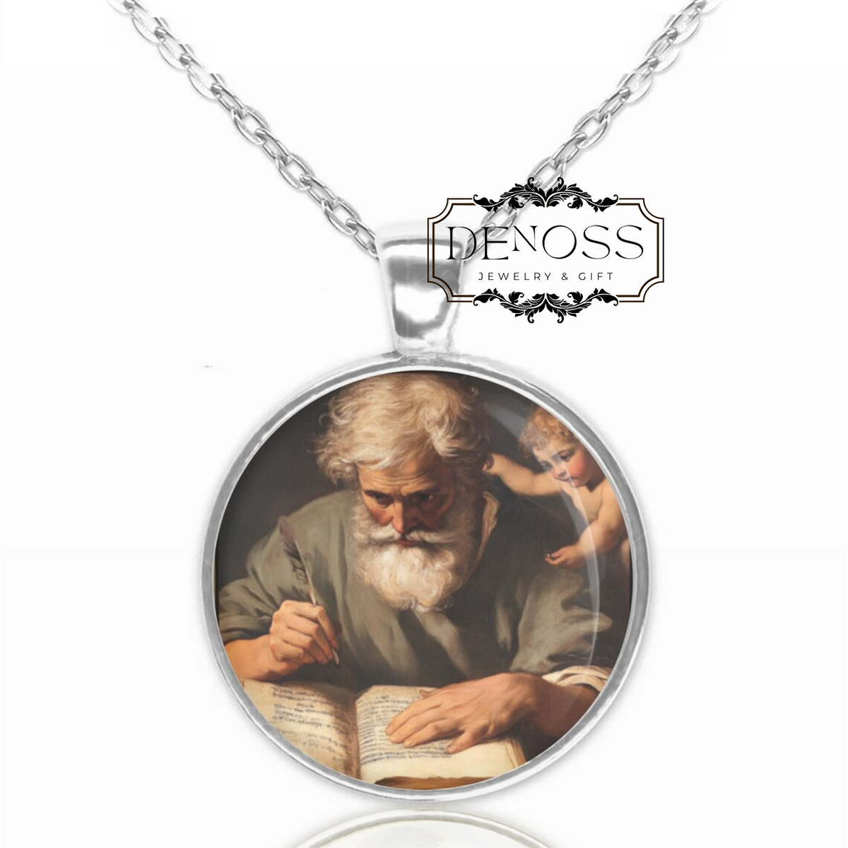 Saint MATTHEW Necklace,Religious Christian Medal