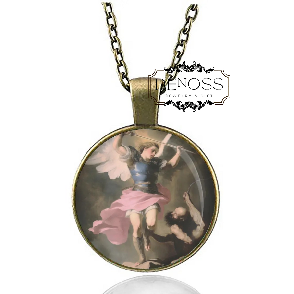 Saint Michael the Archangel Necklace,Medal Evil Protect Religious Pendant Jewelry Necklace