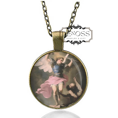 Saint Michael the Archangel Necklace,Medal Evil Protect Religious Pendant Jewelry Necklace