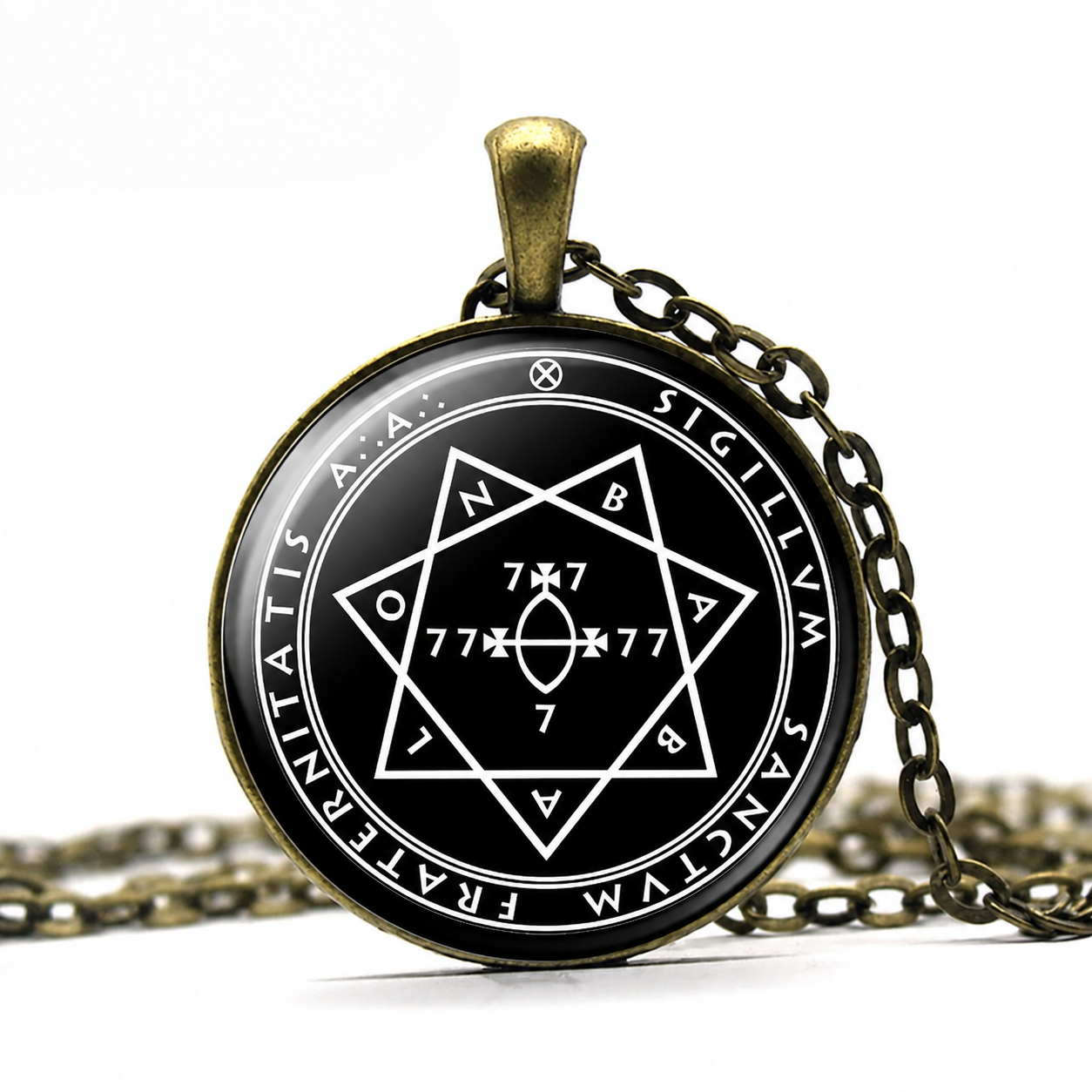 Seal of Babalon Pendant Necklace,Seal of The Argentum Astrum Thelema Aleister Babalon,Heptagram Thelema,Goddess Babalon, Scarlet Woman