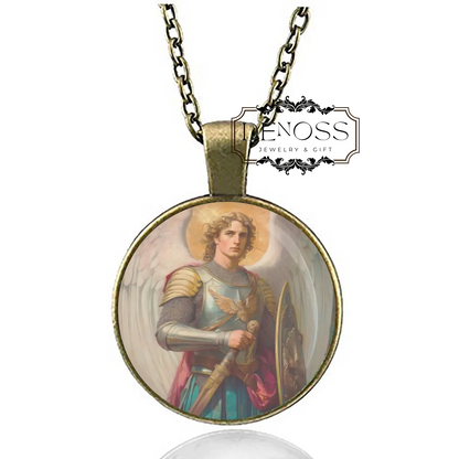 Saint Michael the Archangel Necklace,Religious Protect Pendant