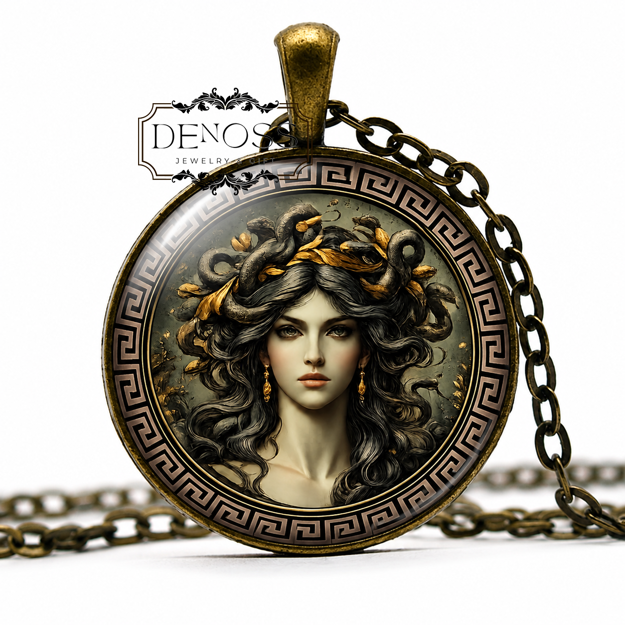 TISIPHONE Necklace,Goddess of Vengeance,Goddess of Moral Retribution,Furies,Erinyes,Greek,Mythology,Glass pendant