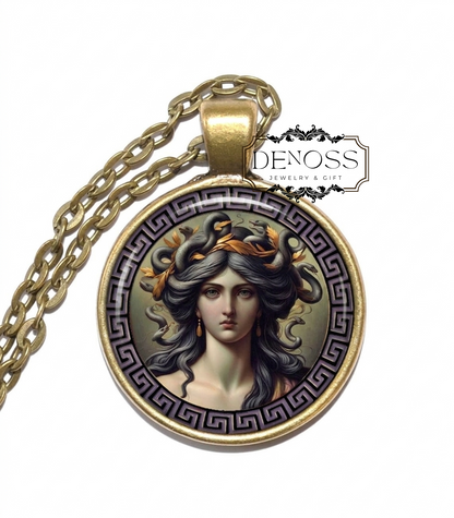 TISIPHONE Necklace,Goddess of Vengeance,Goddess of Moral Retribution,Furies,Erinyes,Greek, Mythology,Glass pendant