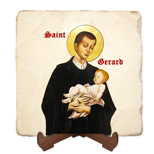 St.Gerard Icon,Men Saints,Marble Icon,Handmade,Prayer gift,Christian Icon