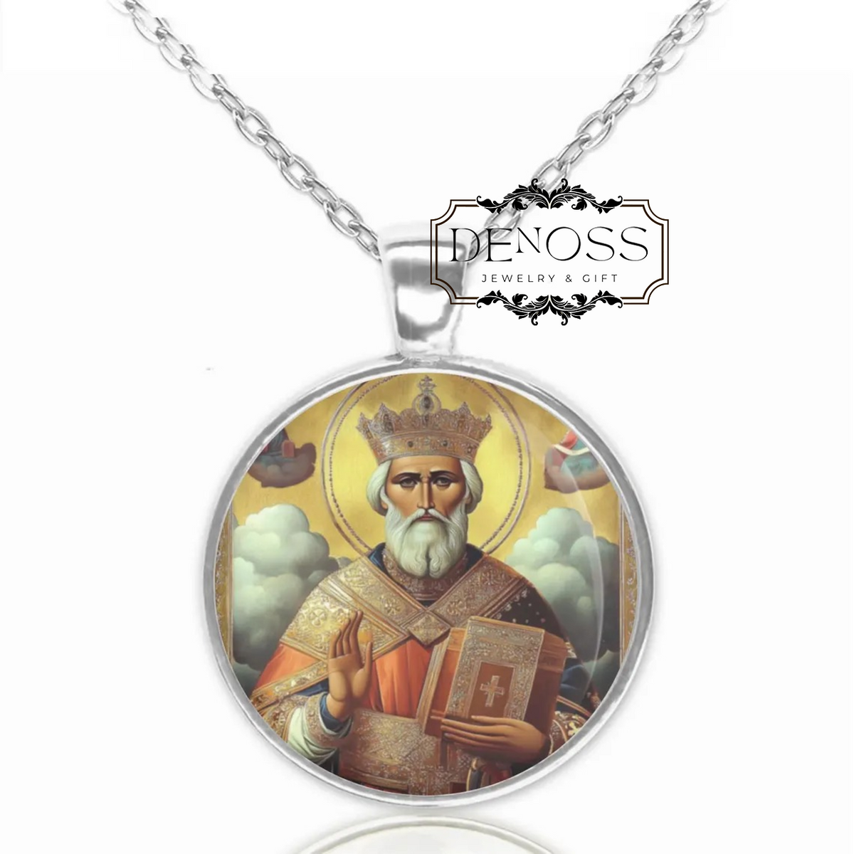 Saint Nicholas of Bari,Christian Medal Pendant Religious Necklace