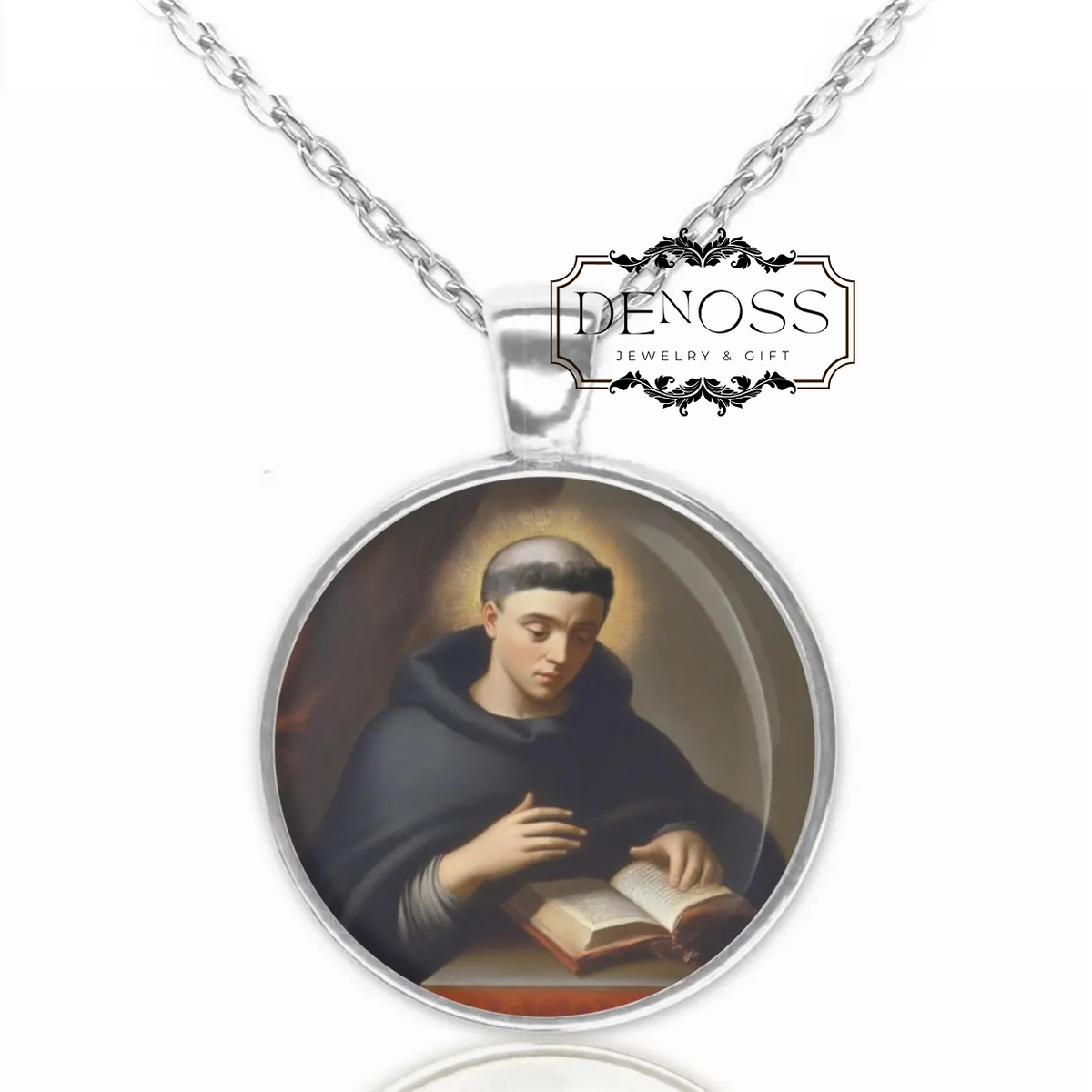 Saint Nicholas of Tolentino Necklace,Christian Medal Pendant,Patron Saint Religious Jewelry