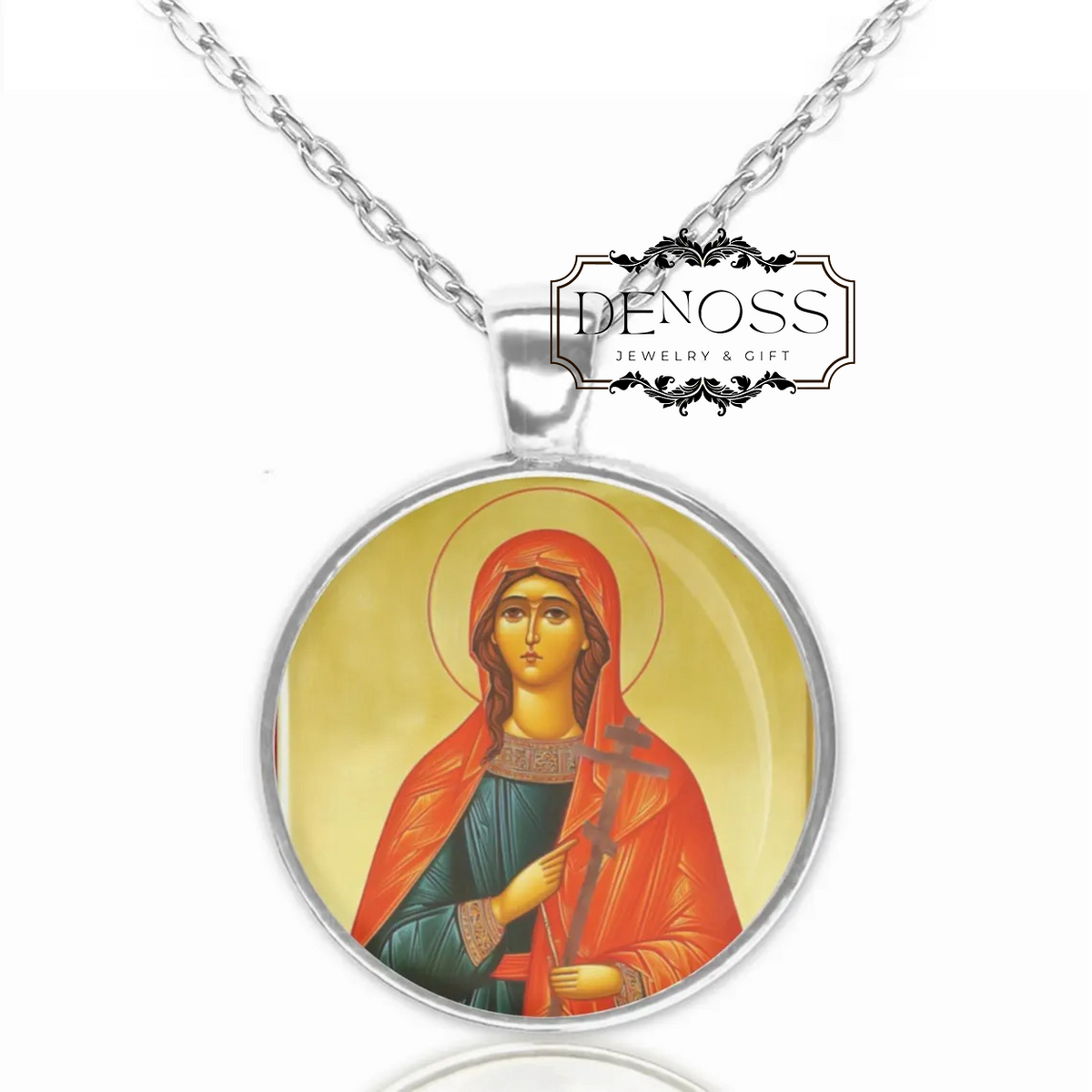 Saint Nina the Enlightener of Georgia Necklace,Christian Medal Pendant