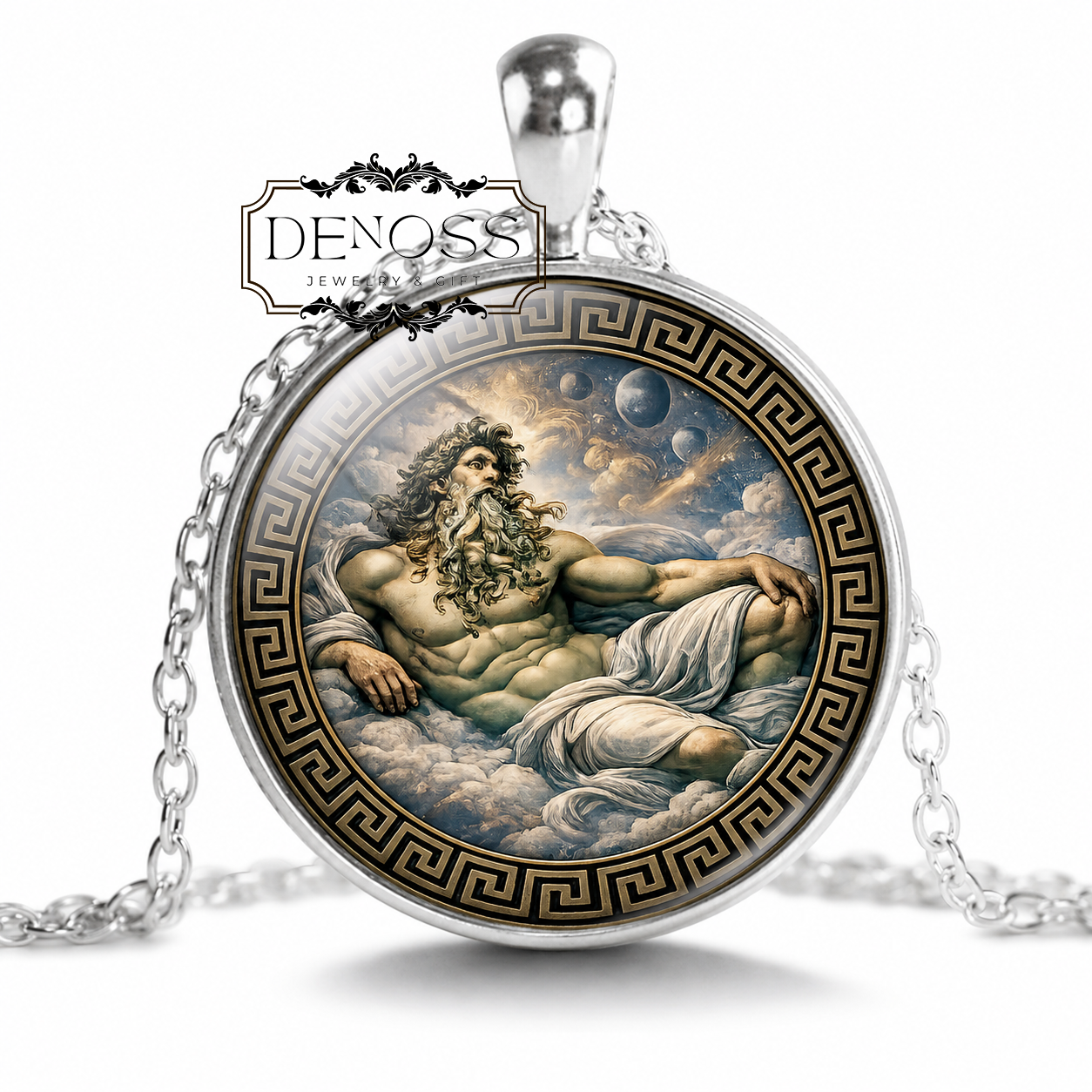 URANUS Necklace,God of the Sky,Greek,Mythology,Art Pendant Necklace,Handmade necklace,Glass pendant