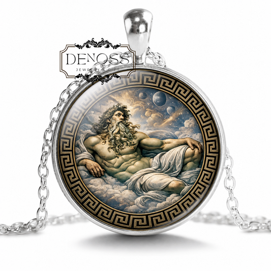 URANUS Necklace,God of the Sky,Greek,Mythology,Art Pendant Necklace,Handmade necklace,Glass pendant