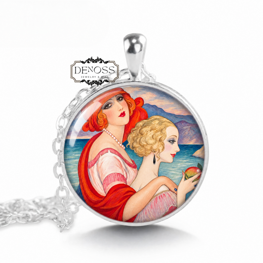 Gerda Wegener Art Pendant Necklace,Lesbian Interest,Transgender Art