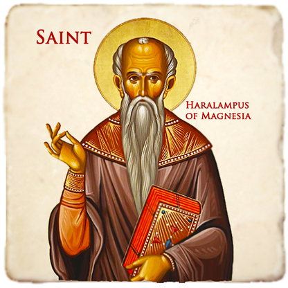 St.Charalampus Icon,Men Saints,Marble Icon,Handmade,Prayer gift,Christian Icon