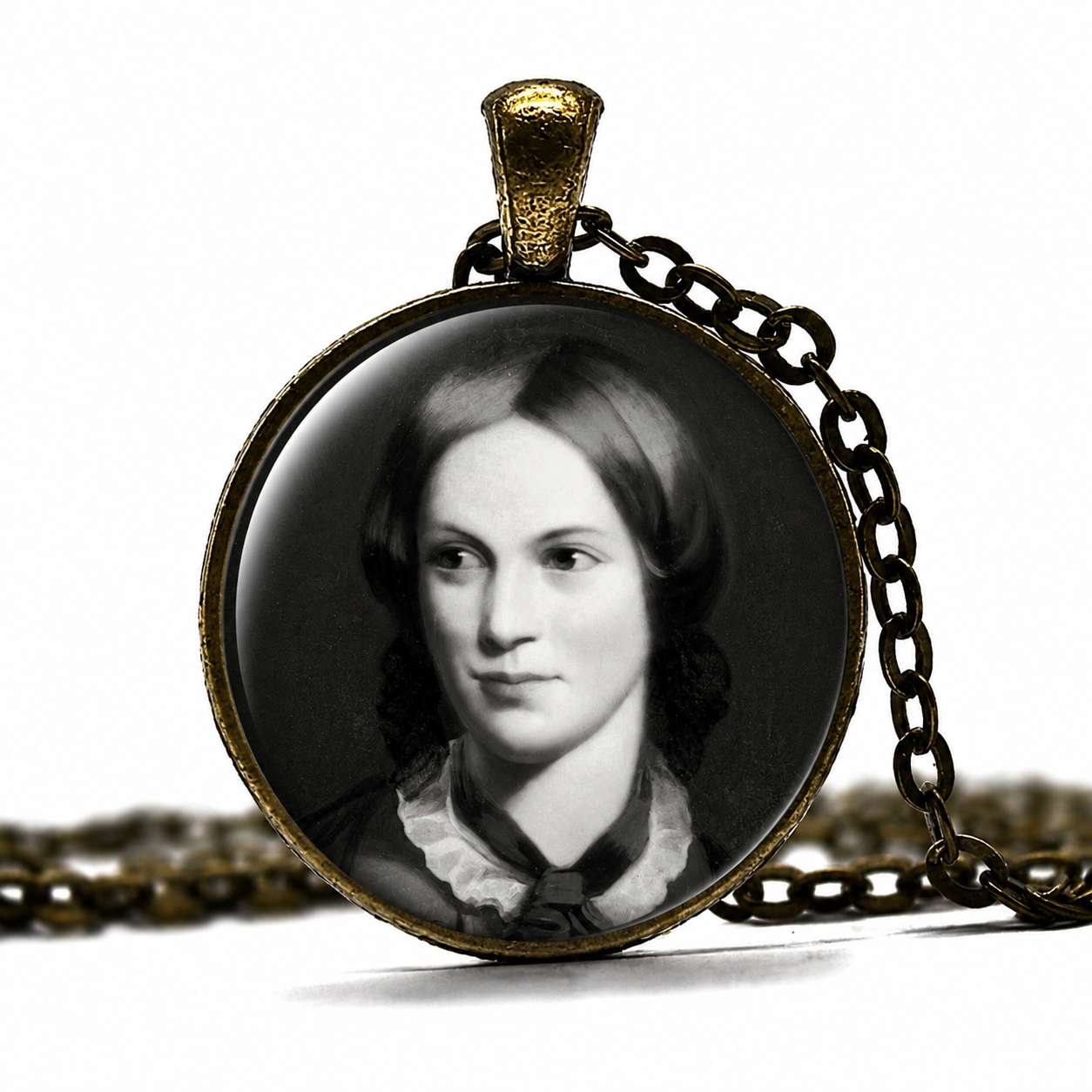 CHARLOTTE BRONTË Necklace,Author,Writer, Novelist,Poet,English,Art Pendant Necklace,Glass Pendant Necklace,Handmade Jewelry