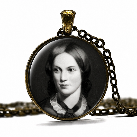 CHARLOTTE BRONTË Necklace,Author,Writer, Novelist,Poet,English,Art Pendant Necklace,Glass Pendant Necklace,Handmade Jewelry - Denoss