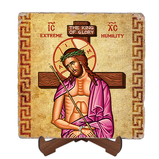 Extreme Humility Icon,Marble Icon,Handmade,Baptism gift,Christian Icon