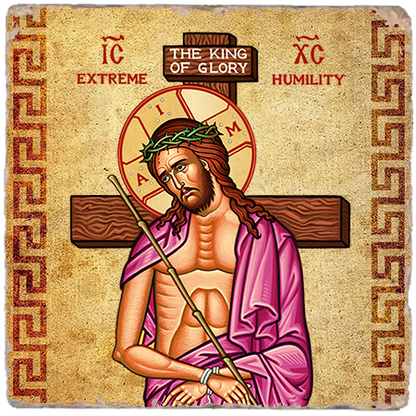 Extreme Humility Icon,Marble Icon,Handmade,Baptism gift,Christian Icon