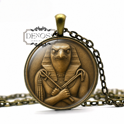 HORUS Necklace,God,God of Kingship,God of Sky,Power,Healing,Quintessence,Egyptian,Ancient,Art Pendant Necklace,Handmade Jewelry