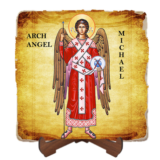 Saint Michael the Archangel Icon,Marble Icon,Handmade,Baptism gift,Christian Icon