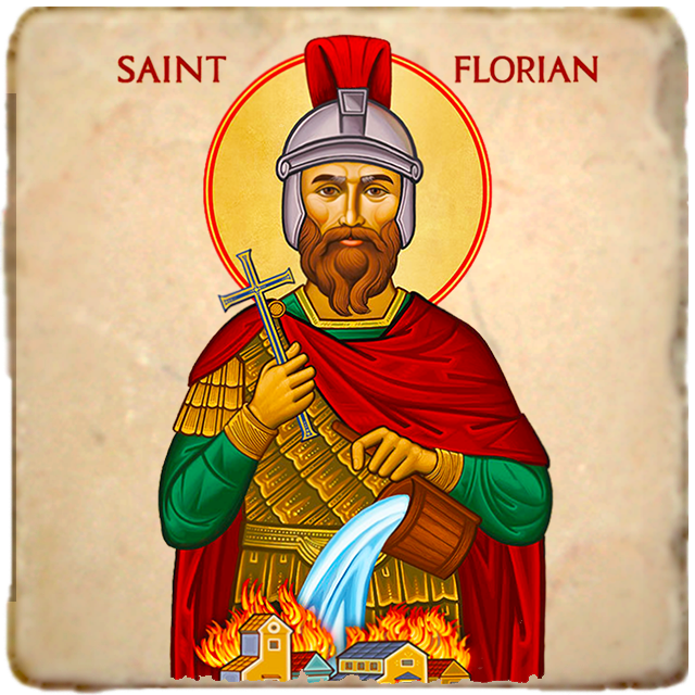 St.Florian Icon,Men Saints,Marble Icon,Handmade,Prayer gift,Christian Icon