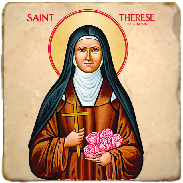 St.Therese of Lisieux Icon,Women Saint,Marble Icon,Handmade,Prayer gift,Christian Icon