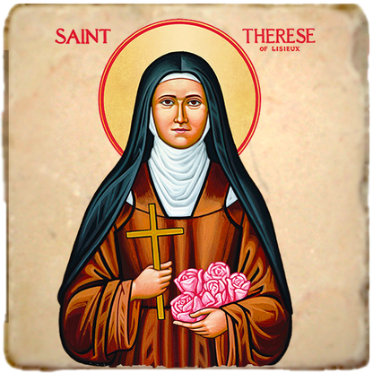 St.Therese of Lisieux Icon,Women Saint,Marble Icon,Handmade,Prayer gift,Christian Icon