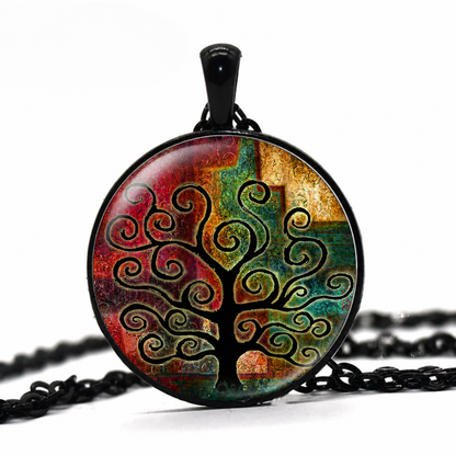 Tree of Life Colorful Pendant Necklace,Family Tree Jewelry