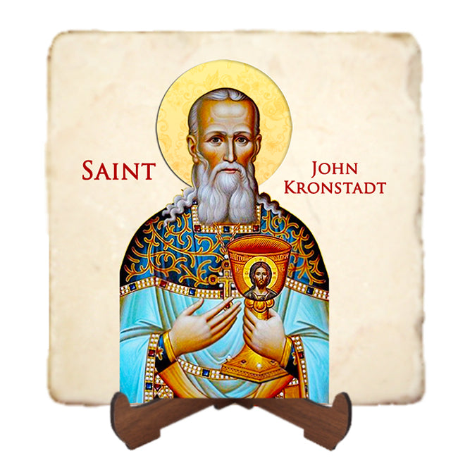 St.John Kronstadt Icon,Men Saints,Marble Icon,Handmade,Prayer gift,Christian Icon