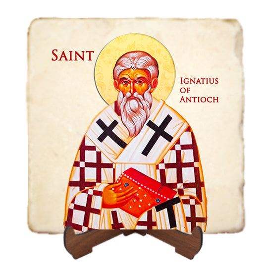 St.Ignatius of Antioch Icon,Men Saints,Marble Icon,Handmade,Prayer gift,Christian Icon