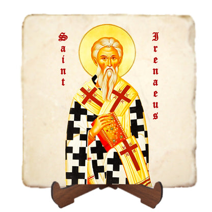 St.Irenaeus Icon,Men Saints,Marble Icon,Handmade,Prayer gift,Christian Icon