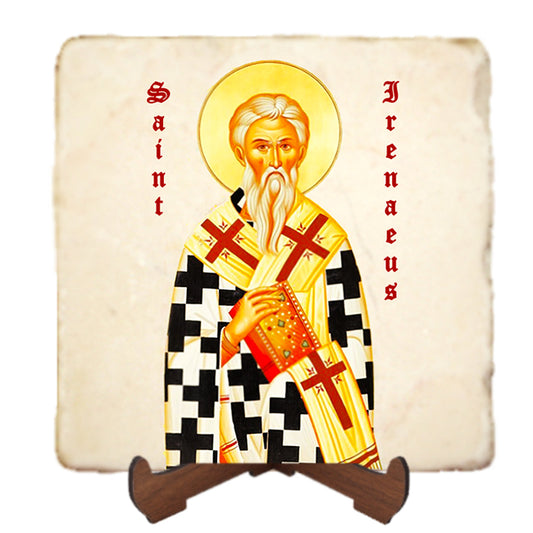 St.Irenaeus Icon,Men Saints,Marble Icon,Handmade,Prayer gift,Christian Icon