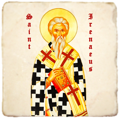 St.Irenaeus Icon,Men Saints,Marble Icon,Handmade,Prayer gift,Christian Icon