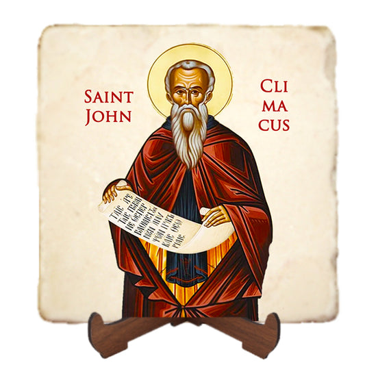 St.John Climacus Icon,Men Saints,Marble Icon,Handmade,Prayer gift,Christian Icon