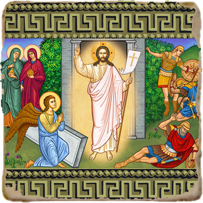 Easter Tableau Icon,Marble Icon,Handmade,Prayer gift,Christian Icon