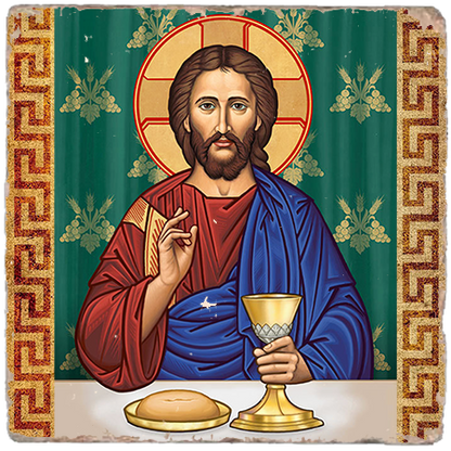 For the Life of the World Icon,Marble Icon,Handmade,Baptism gift,Christian Icon