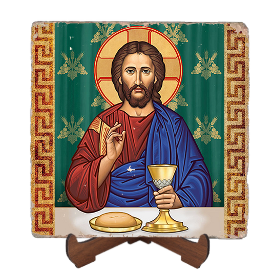 For the Life of the World Icon,Marble Icon,Handmade,Baptism gift,Christian Icon