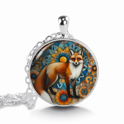 Fox and Grapes necklace,fox gift,art fairy tale,nature lover gift