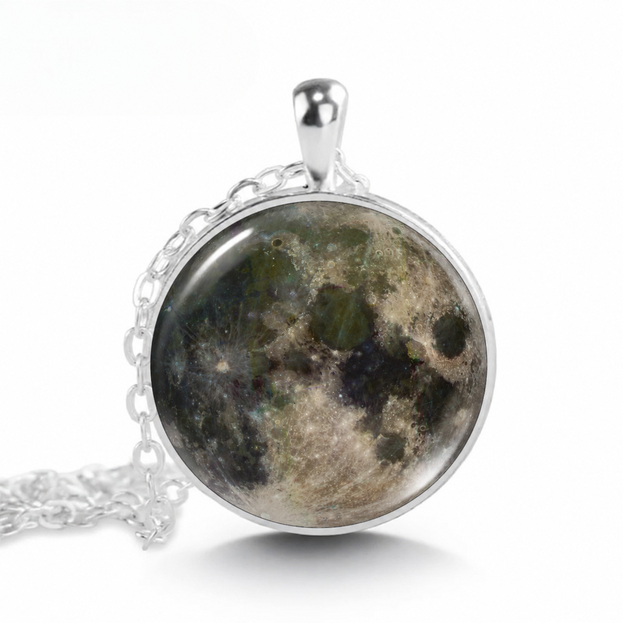 Full Moon Necklace,Full Moon Jewelry,Full Moon Pendan,Full Moon Charm Space Necklace,Space Jewelry,Universe Necklace,Galaxy Necklace Gift